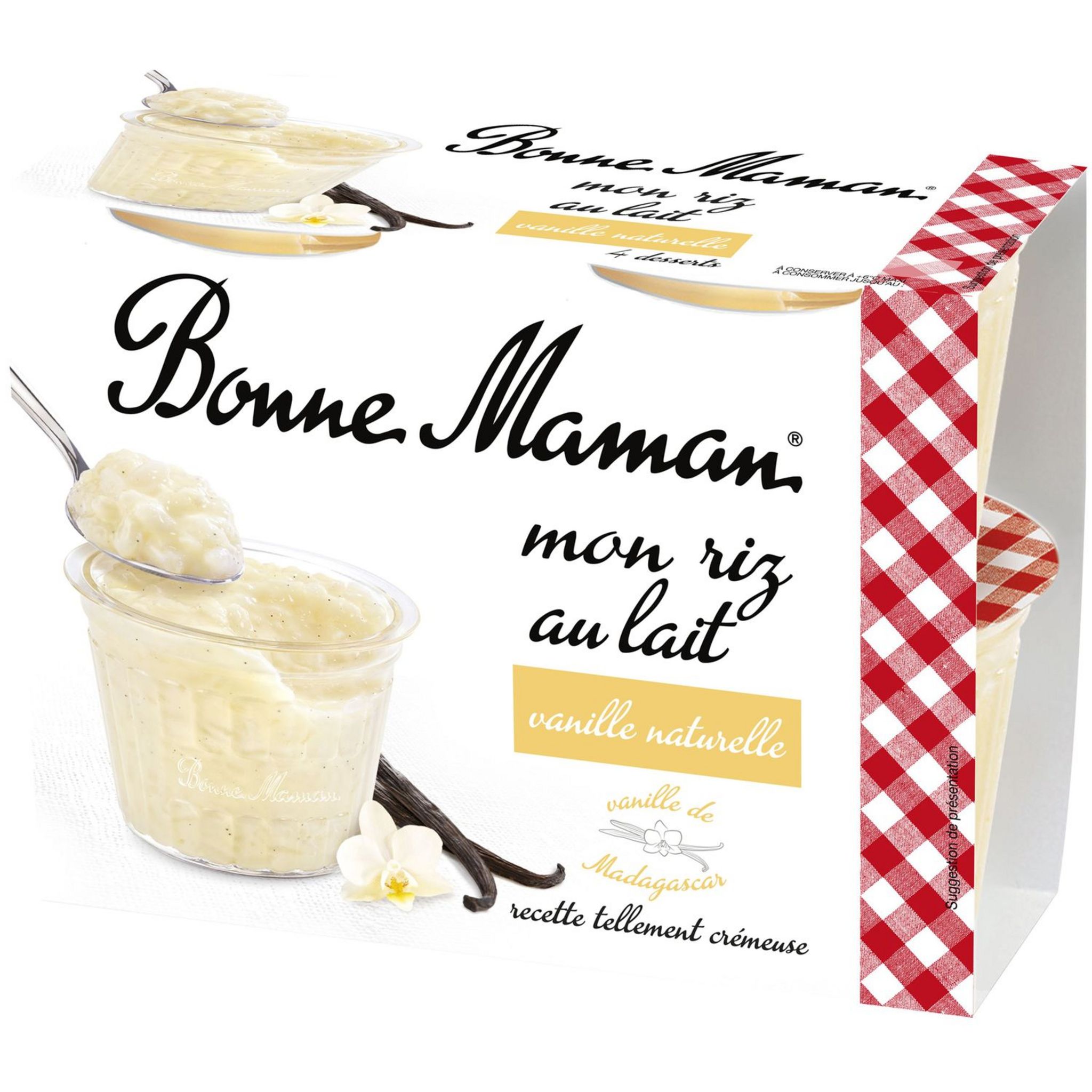 BONNE MAMAN Riz au lait à la vanille naturelle 4x100g pas cher 