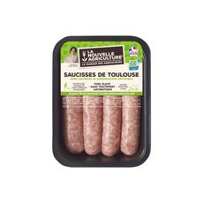 LA NOUVELLE AGRICULTURE Saucisses de Toulouse 4 pièces 500g