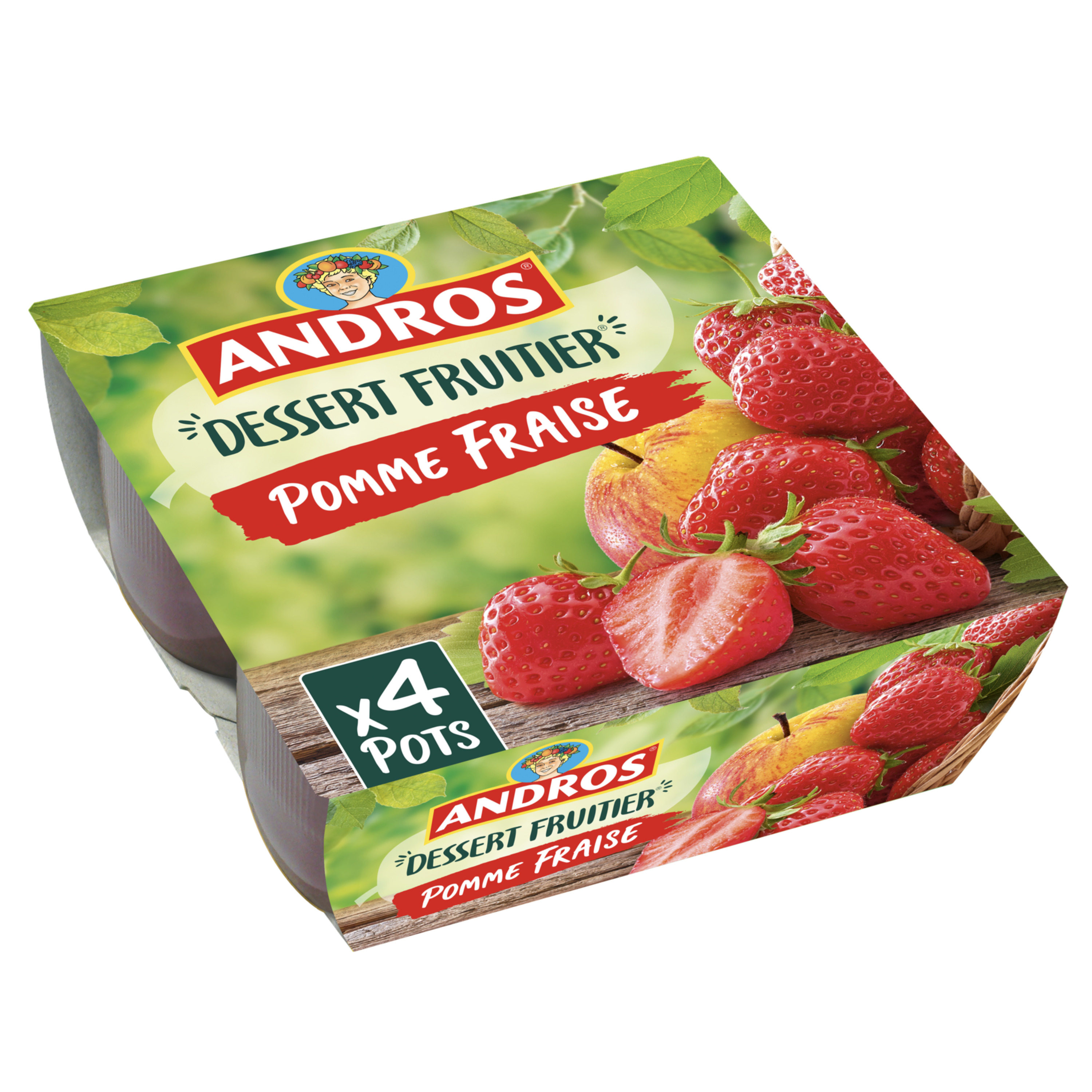 Livraison à domicile Andros Pomme Fraise Sans Sucre Ajouté, 4x100g