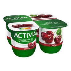 ACTIVIA Probiotiques - Yaourts aux fruits bifidus à la cerise 4x125g