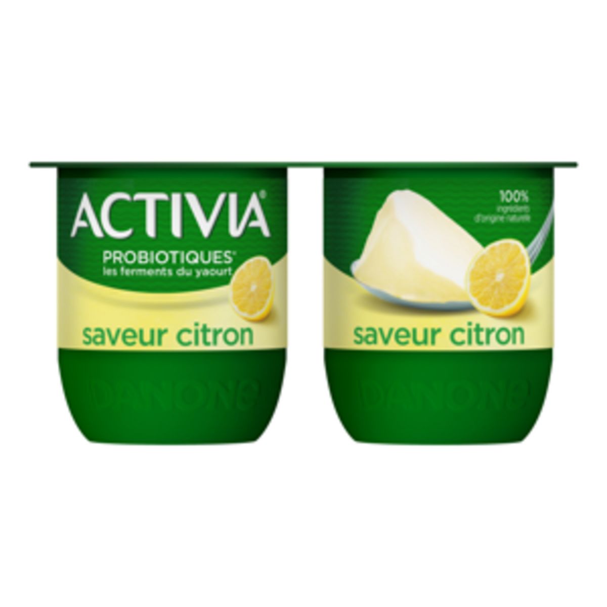 ACTIVIA Probiotiques - Yaourt saveur citron bifidus 4x125g