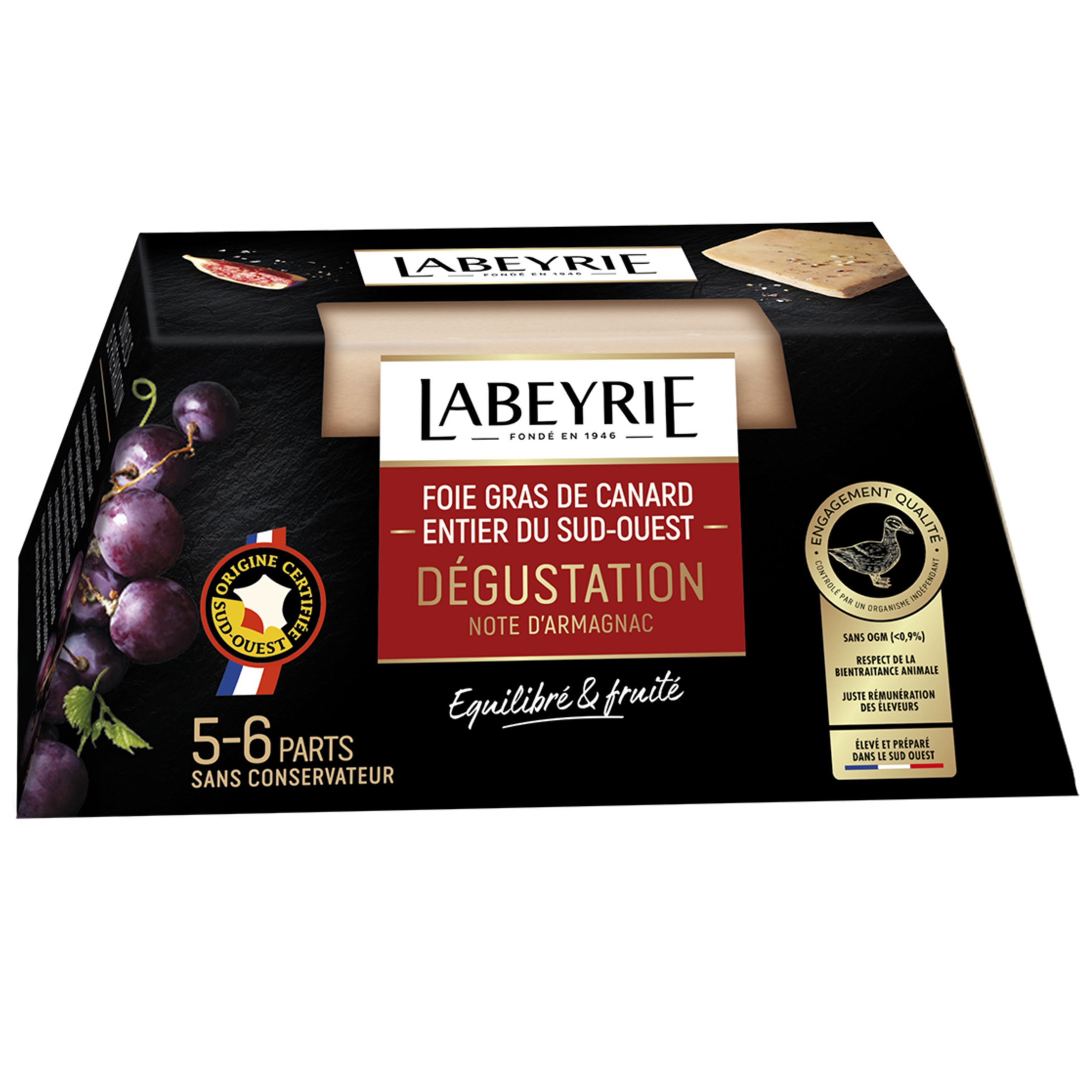 LABEYRIE Foie-Gras Canard Entier IGP SUD-OUEST 4 à 6 parts : :  Epicerie