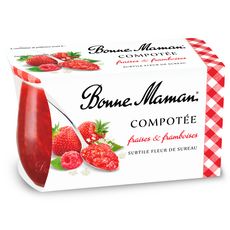 BONNE MAMAN Compotée de fraises et framboises et fleur de sureau 2x130g