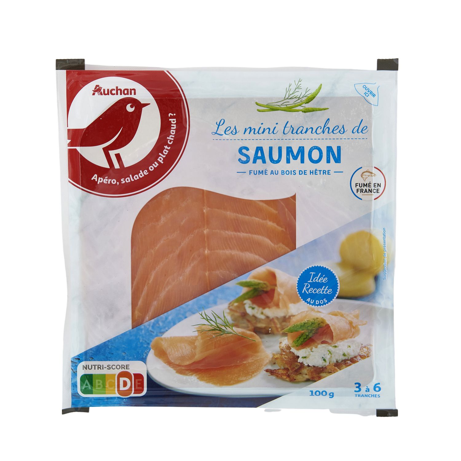 Saumon de France fumé - 4 tranches - 180 g