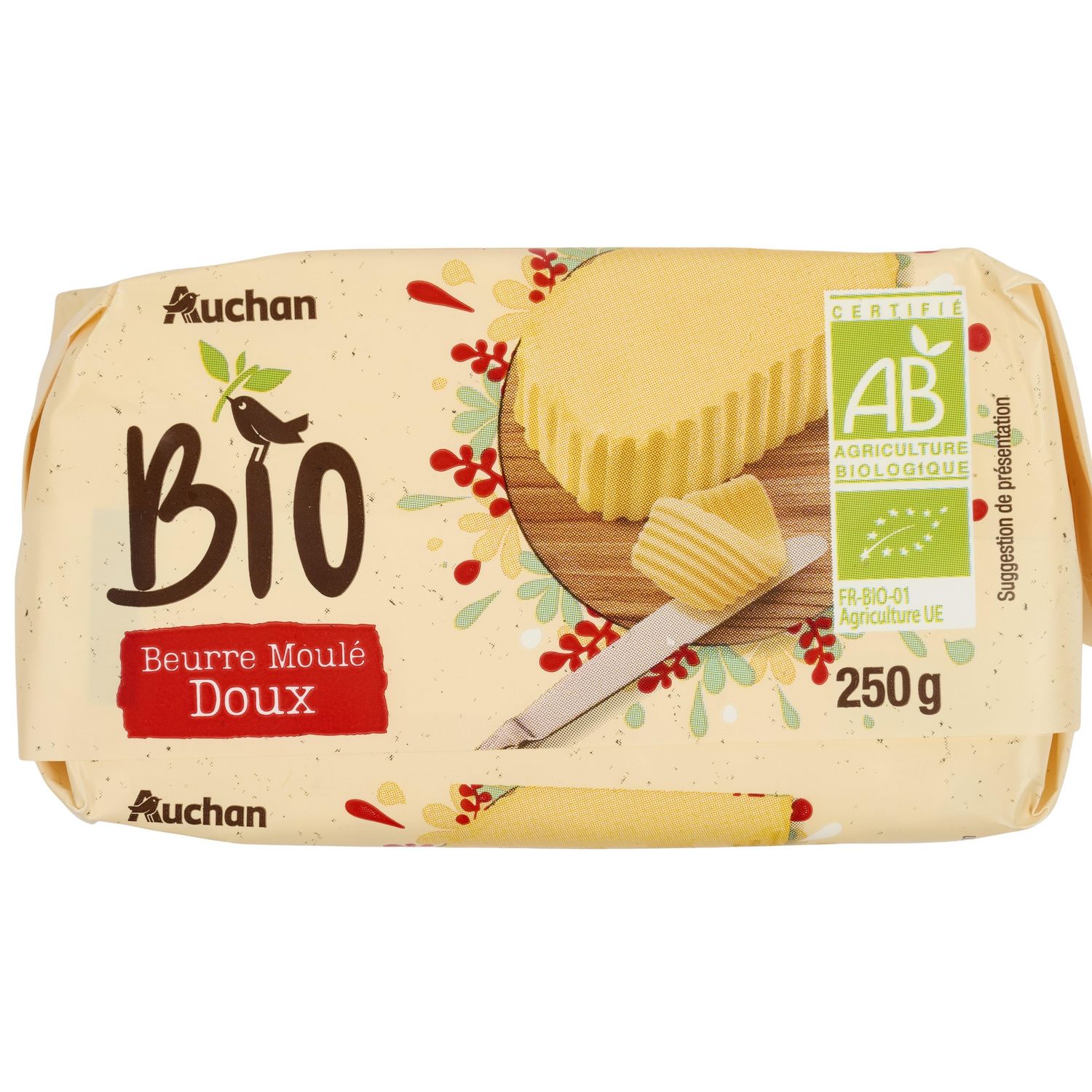 CASINO BIO Beurre doux moulé Bio - 250g