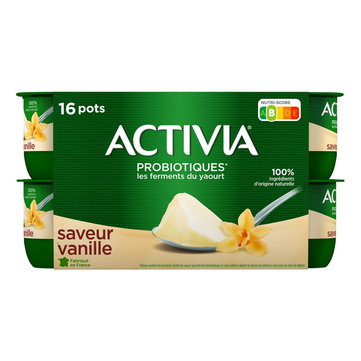 ACTIVIA Probiotiques - Yaourt au bifidus à la vanille 16x125g