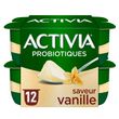 ACTIVIA Probiotiques - Yaourt saveur vanille 12x125g