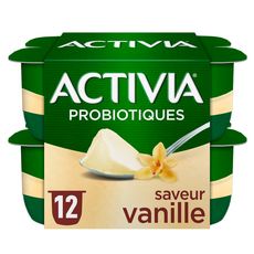 ACTIVIA Probiotiques - Yaourt saveur vanille bifidus 12x125g