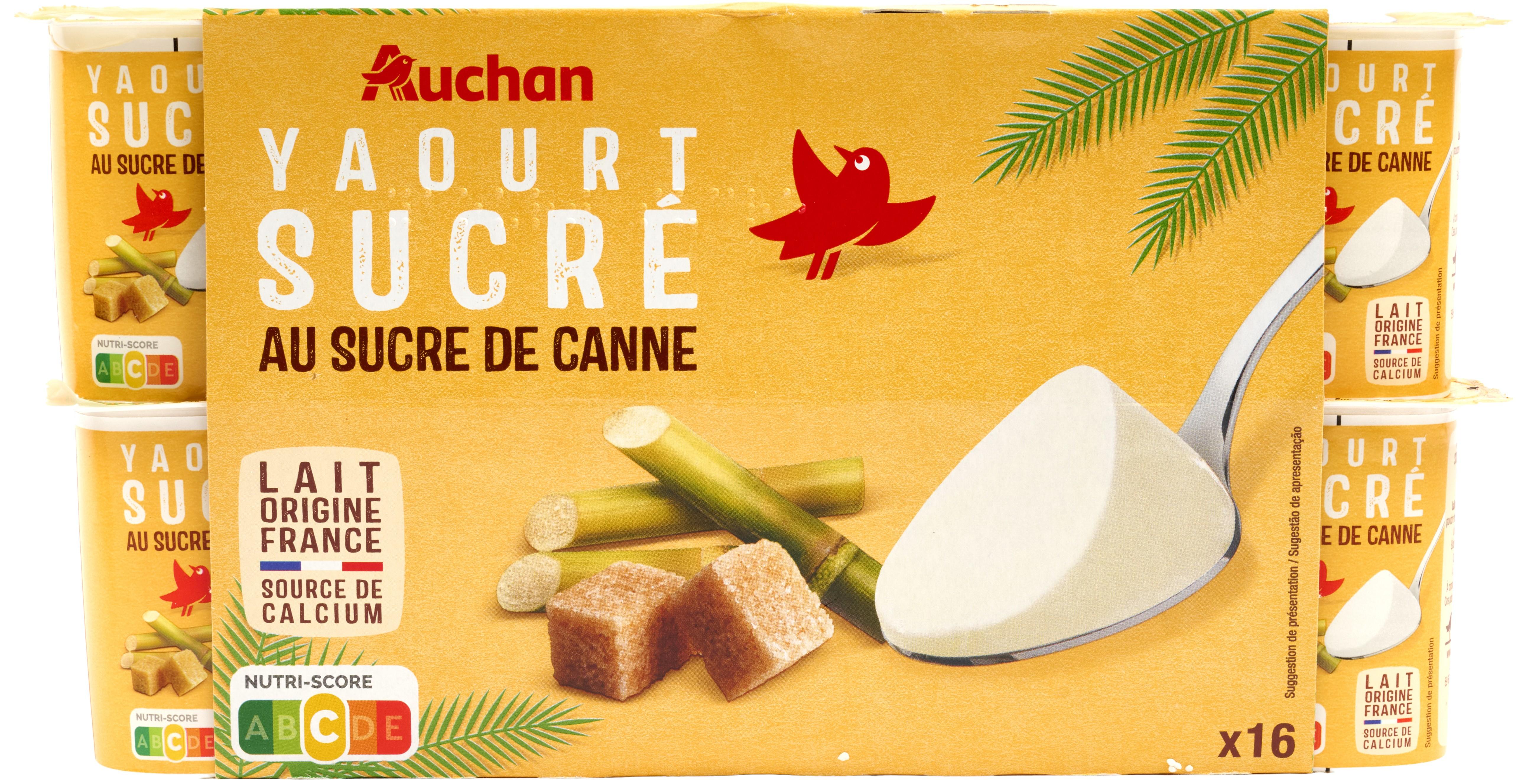 Auchan Yaourt Nature Au Sucre De Canne 16x125g Pas Cher A Prix Auchan