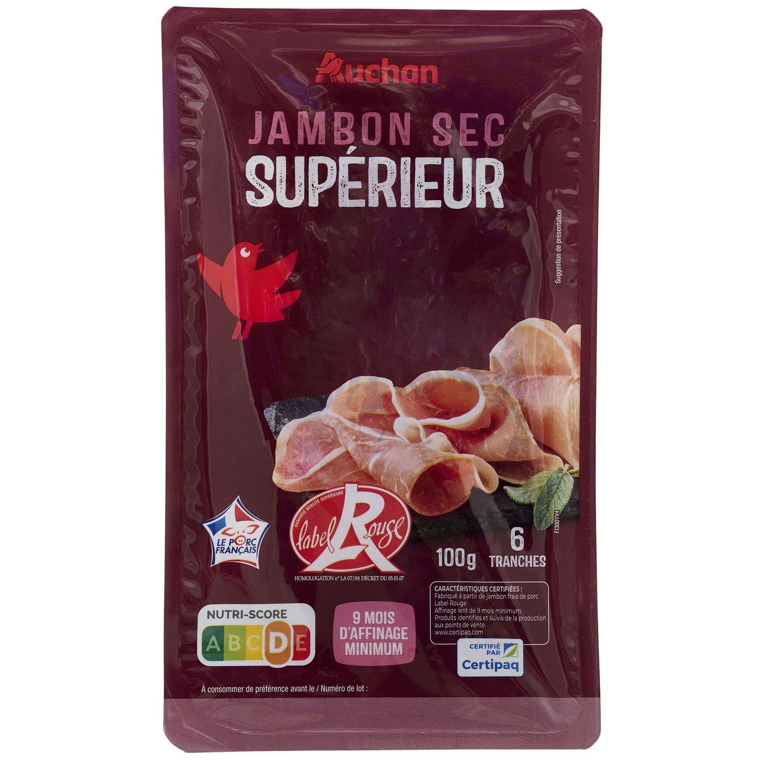 Jambon de Bayonne BIO (6 tranches) - 100g - Livraison direct producteur La  clé du champ