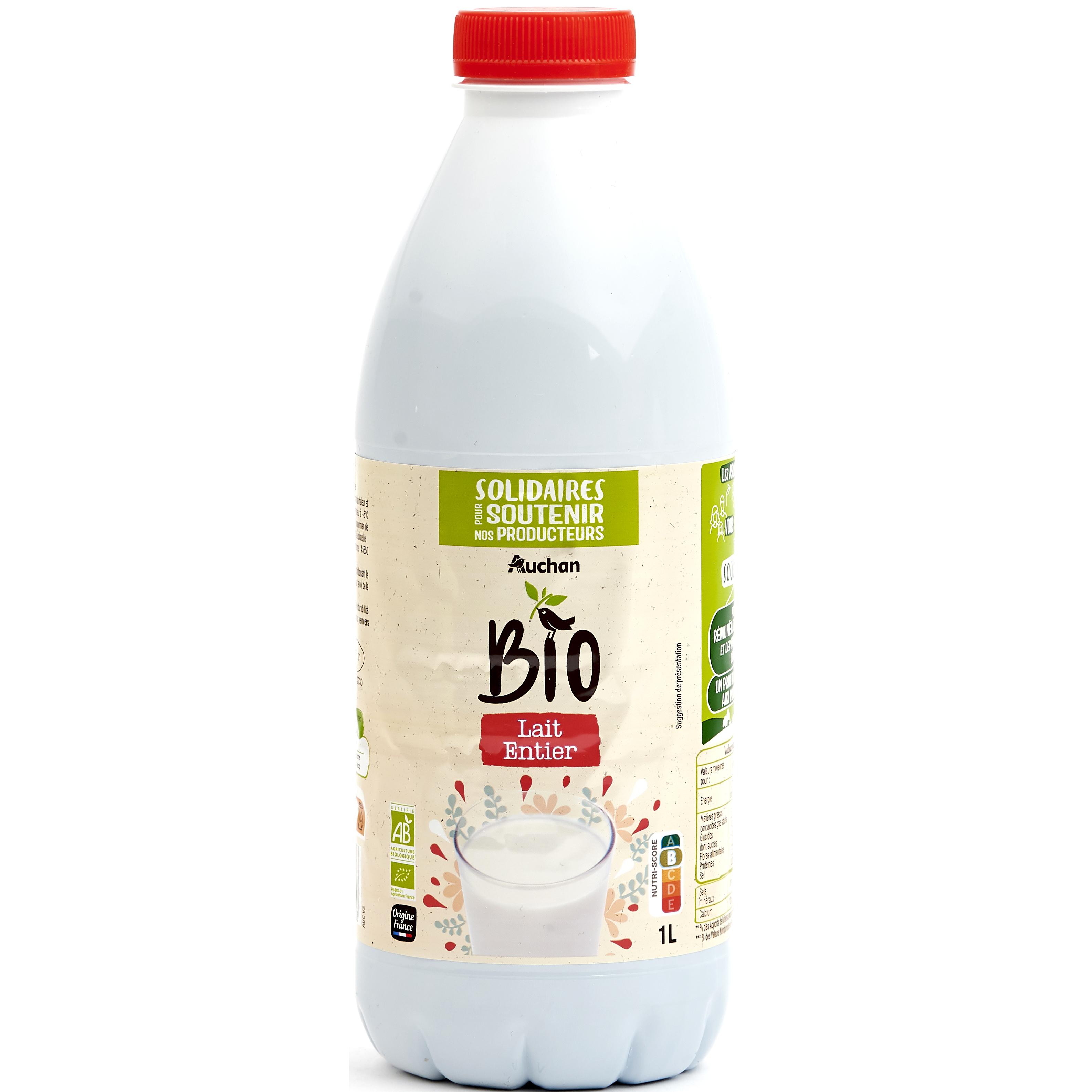 AUCHAN Lait entier 1l pas cher 