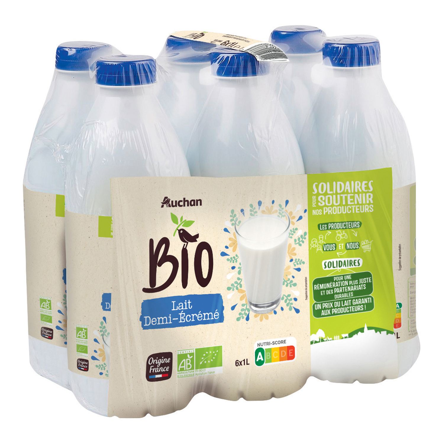 Lait demi-écrémé Stérilisé UHT - Carrefour Bio - 1 l