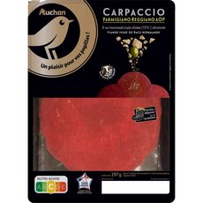 AUCHAN GOURMET Carpaccio au Parmigiano Raggiano AOP marinade huile d'olive citronnée 197g