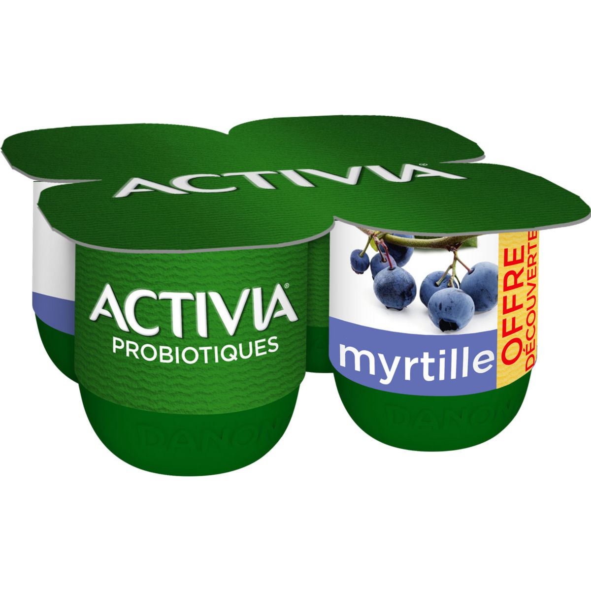 ACTIVIA Probiotiques - Yaourt au bifidus à la myrtille 4x125g