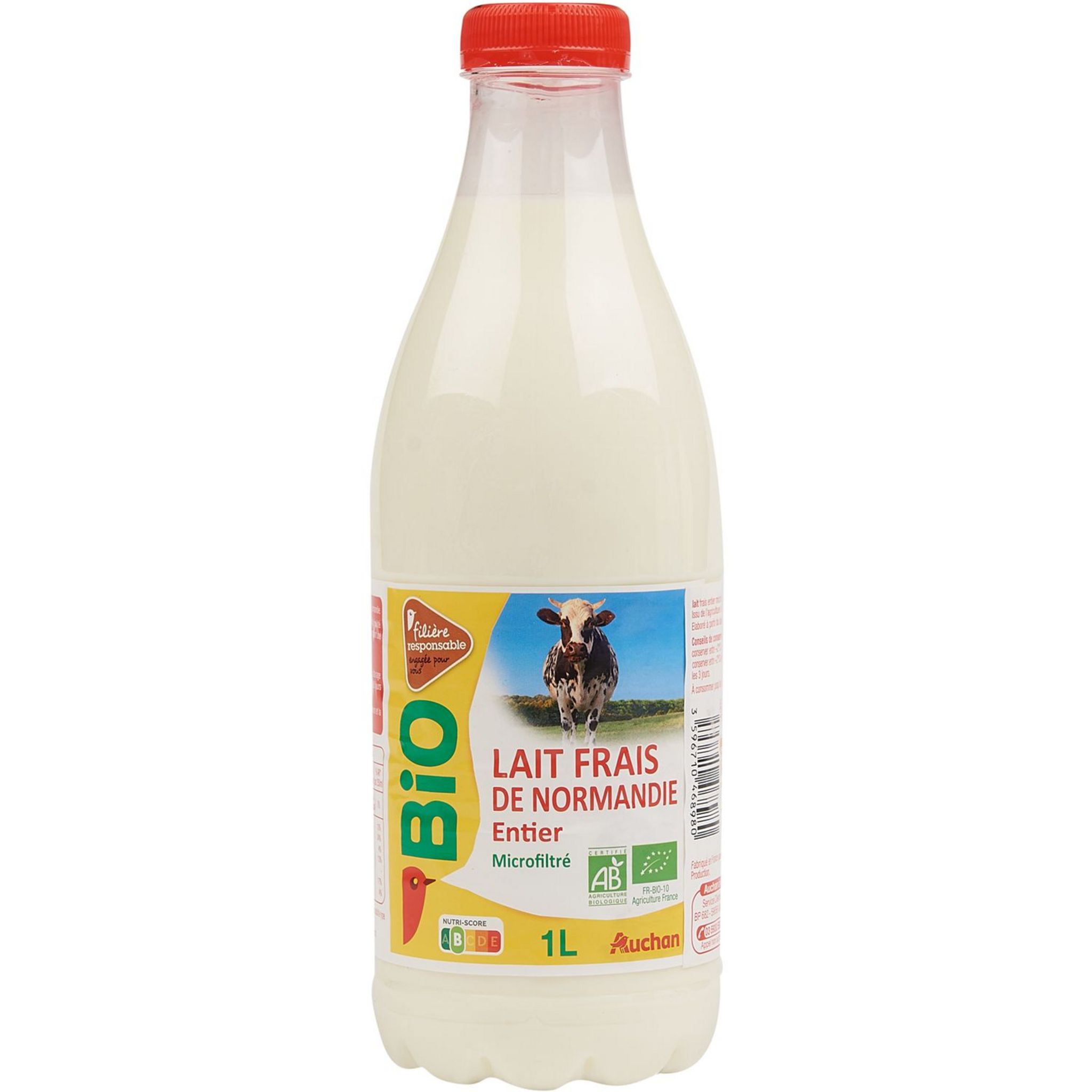 AUCHAN Lait entier 1L pas cher 