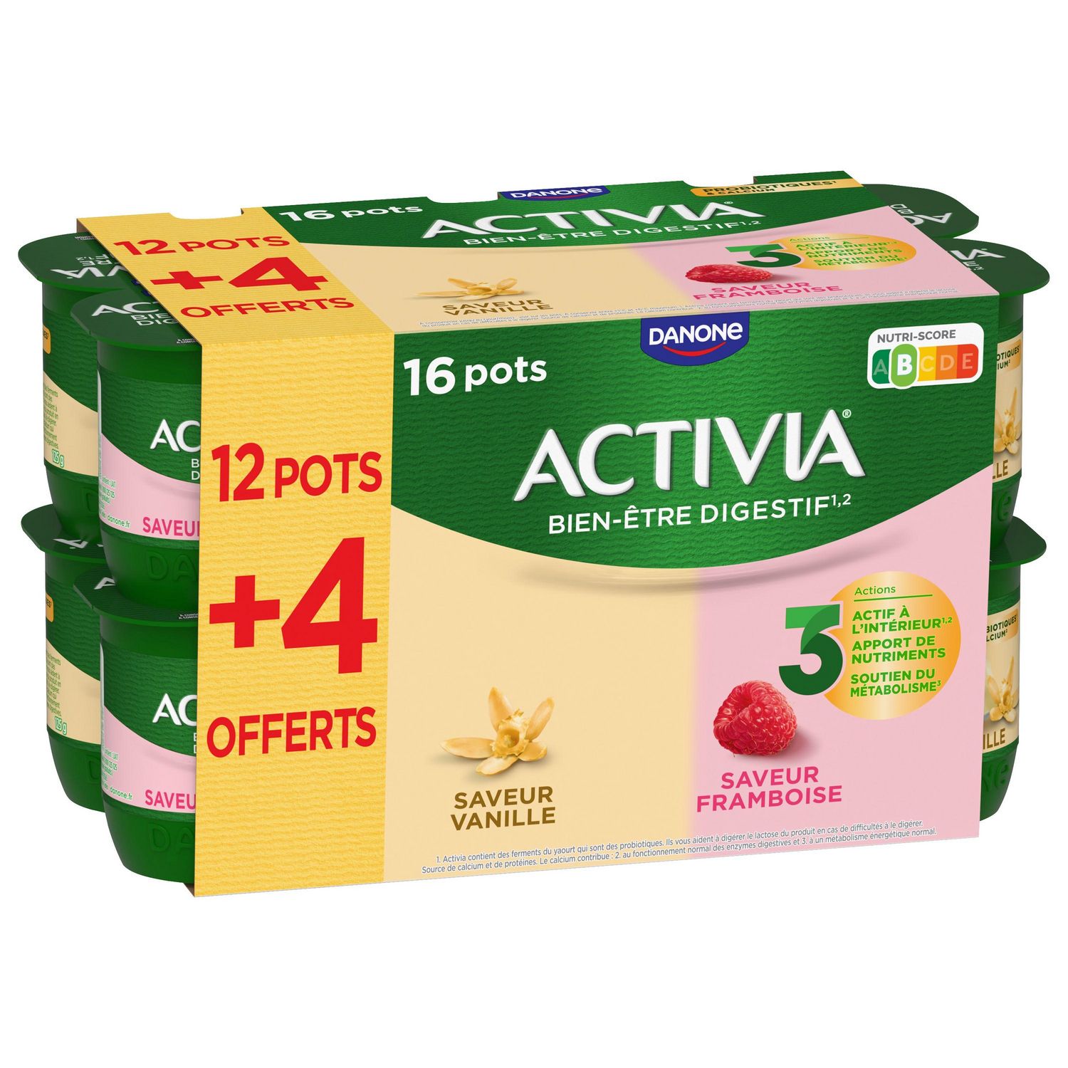 Activia Yaourt au Bifidus Saveur Vanille, 12 x 125g : : Epicerie