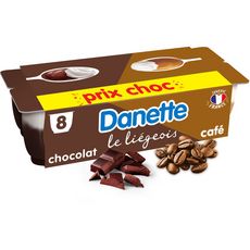 DANETTE Le liégeois au chocolat et au café 8x100g
