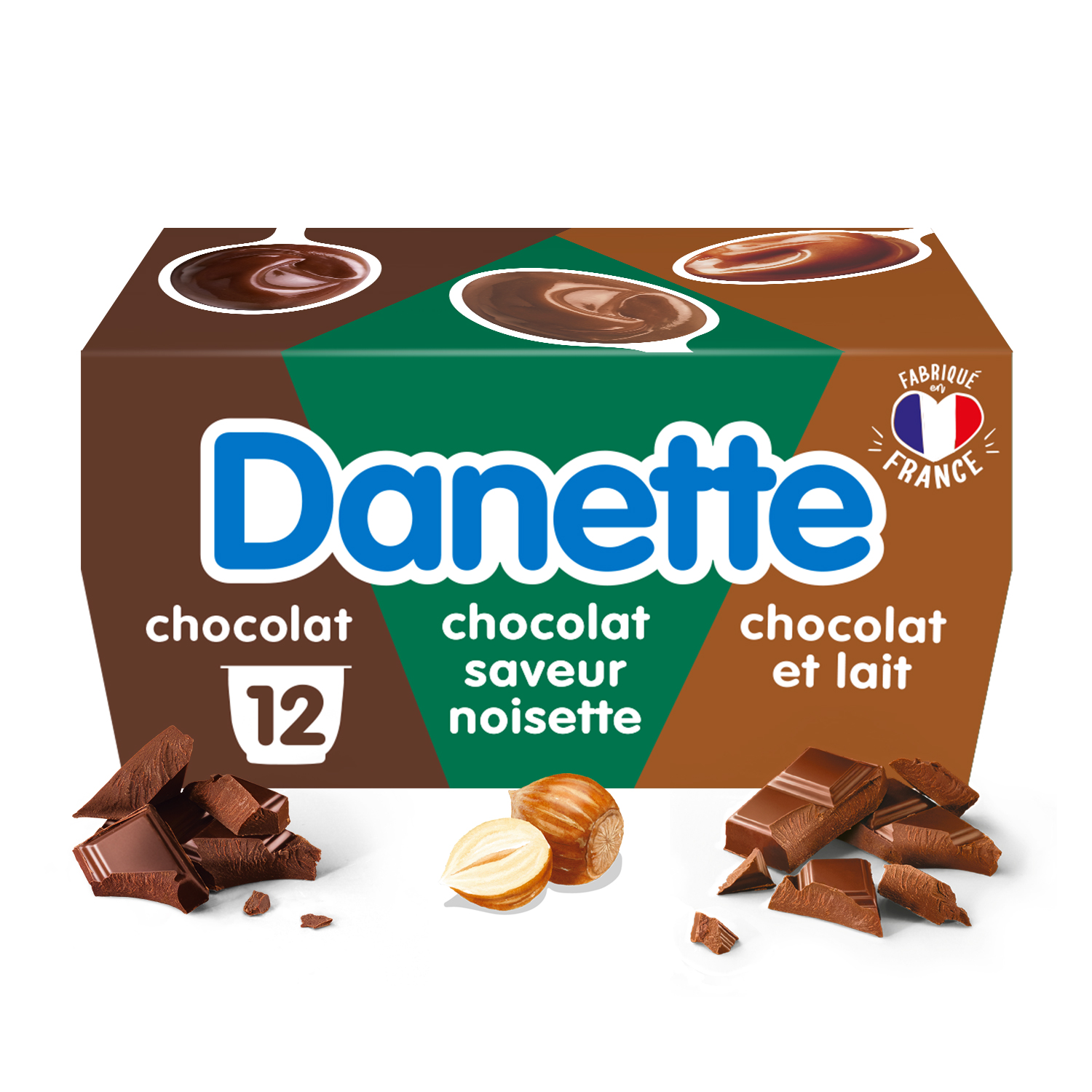 Danette Crème Dessert 3 Chocolats, 12 x 115g : : Epicerie