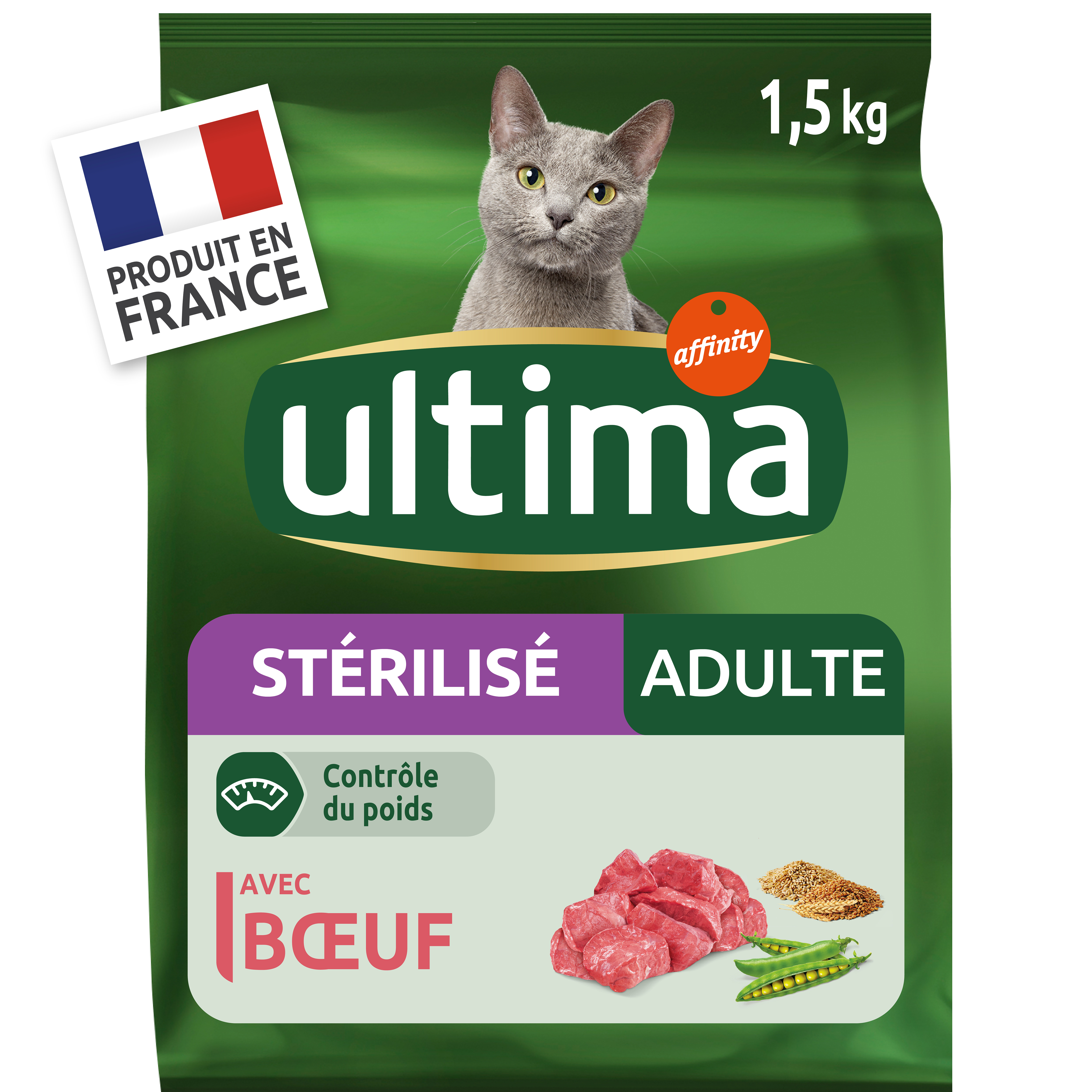 PURINA One bifensis croquettes au bœuf sans céréales pour chat stérilisé  1.1kg pas cher 