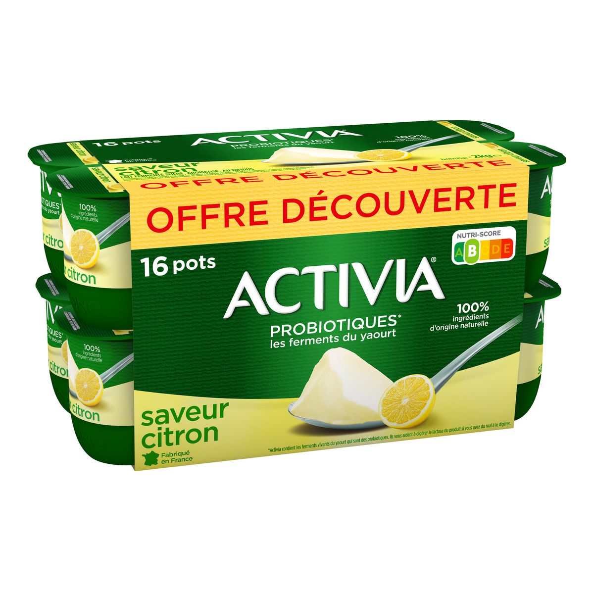 ACTIVIA Probiotiques - Yaourt au bifidus saveur citron 16x125g