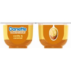 DANETTE Crème dessert vanille lit caramel 4x125g