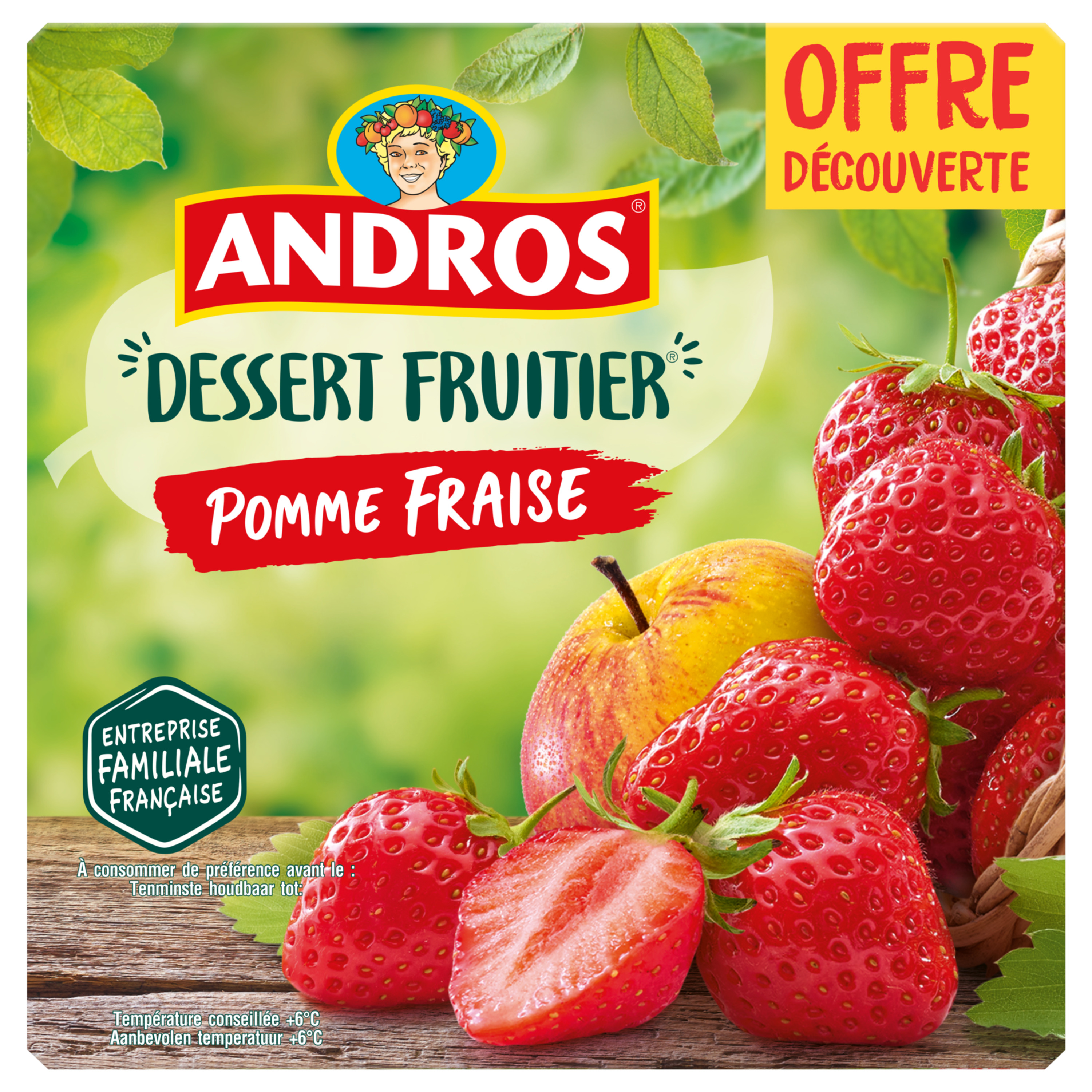 Andros Compotes Pomme Fraise 8x100g