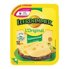 LEERDAMMER L'Original Fromage nature en tranche 12 tranches 300g