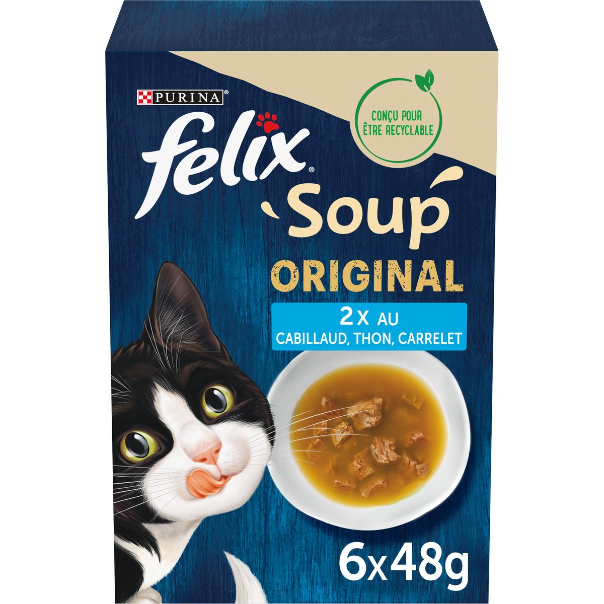 FELIX Soup sachets repas poissons pour chat 6x48g