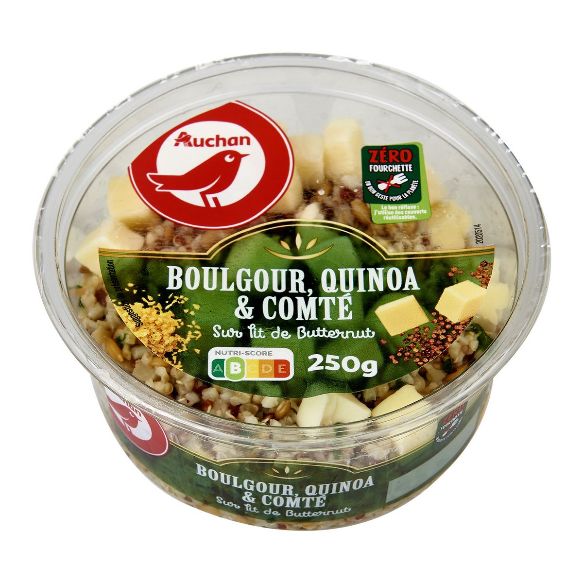 AUCHAN Salade boulgour, quinoa, comté sans couverts 200g