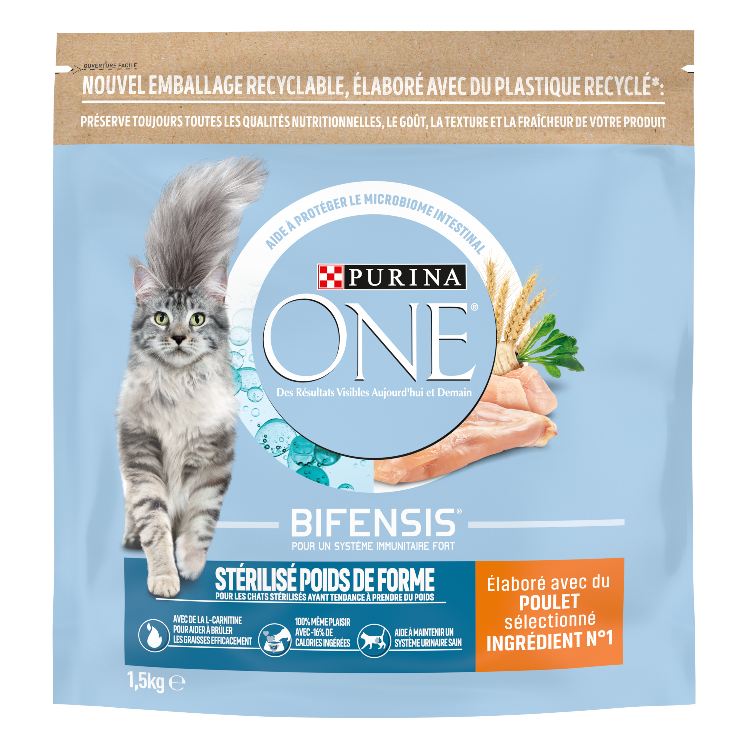 Croquettes Purina ONE pour chats stérilisés élaborées au poulet et au blé  en sac de 7,5 kg