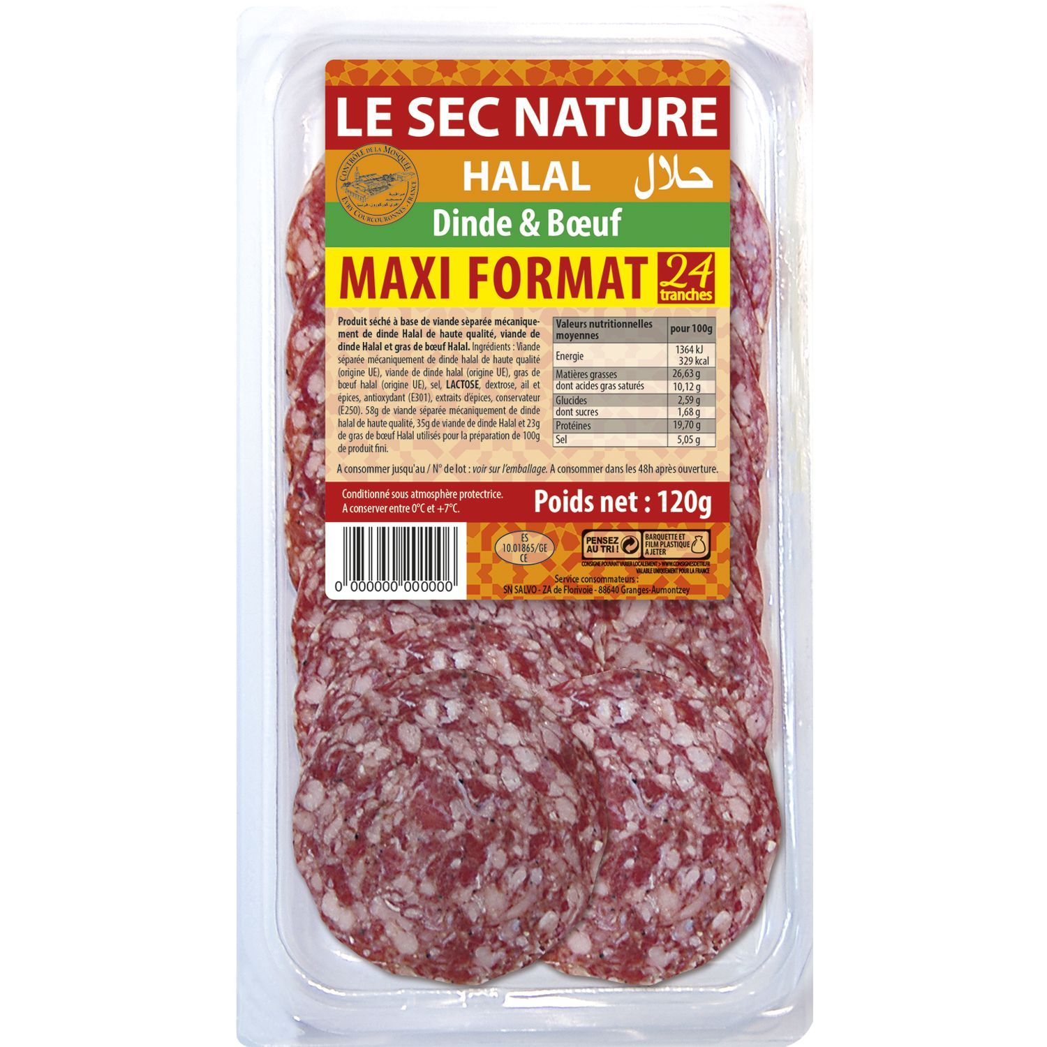 Saucisson sec au bœuf nature 