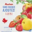AUCHAN Dessert de fruits pomme et fraise coupelle sans sucres ajoutés 4x100g