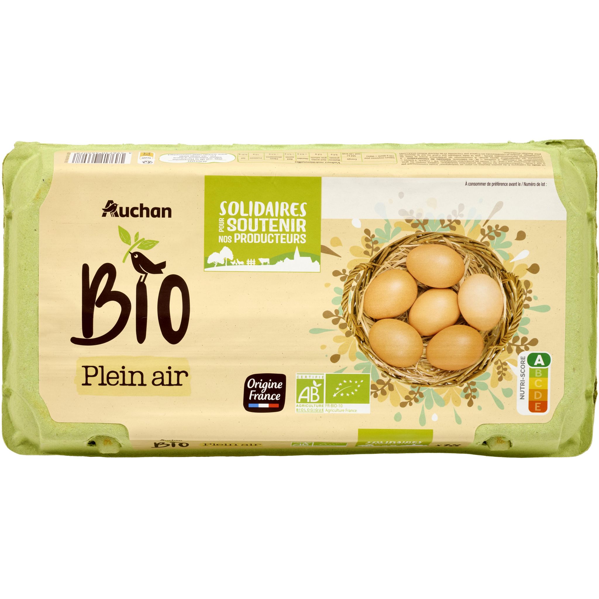 Achat / Vente Nature Bio Oeufs BIO Plein Air Catégorie A, 20 oeufs