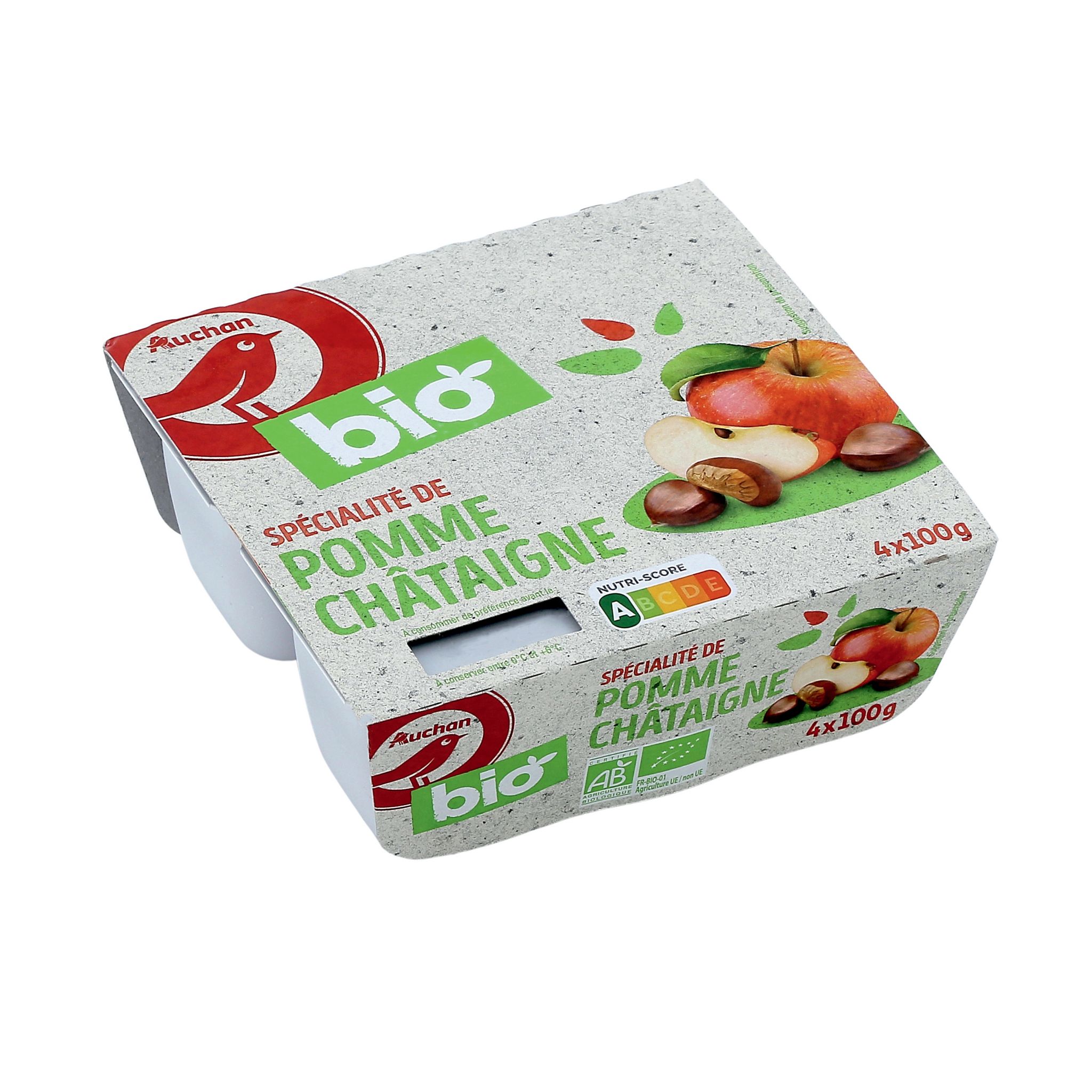 Compote pomme châtaigne BIO, U BIO (4 x 100 g)