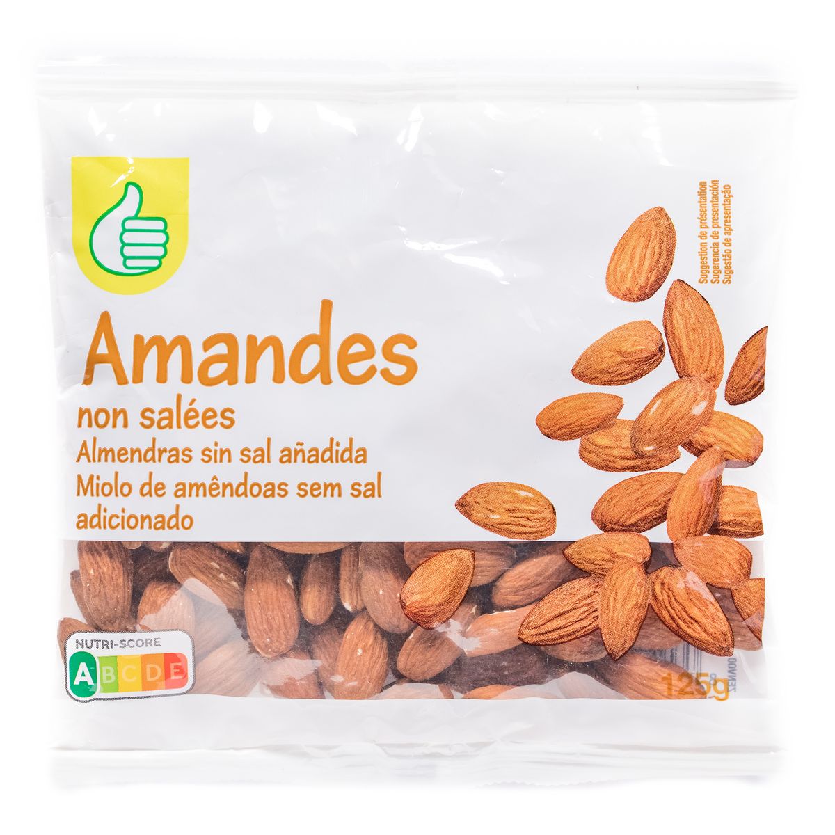 AUCHAN Amandes émondées en poudre sachet refermable 125g pas cher 