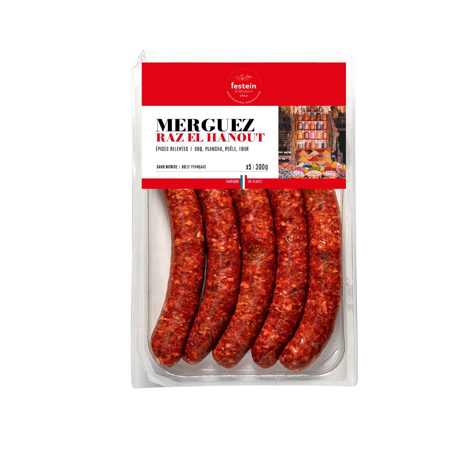 FESTEIN D'ALSACE Véritable merguez 6 merguez 300g pas cher