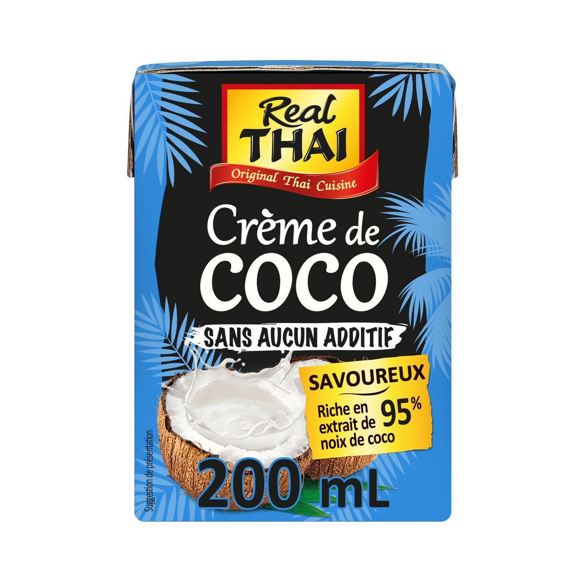 REAL THAI Crème de coco UHT premium saveur 200ml pas cher 