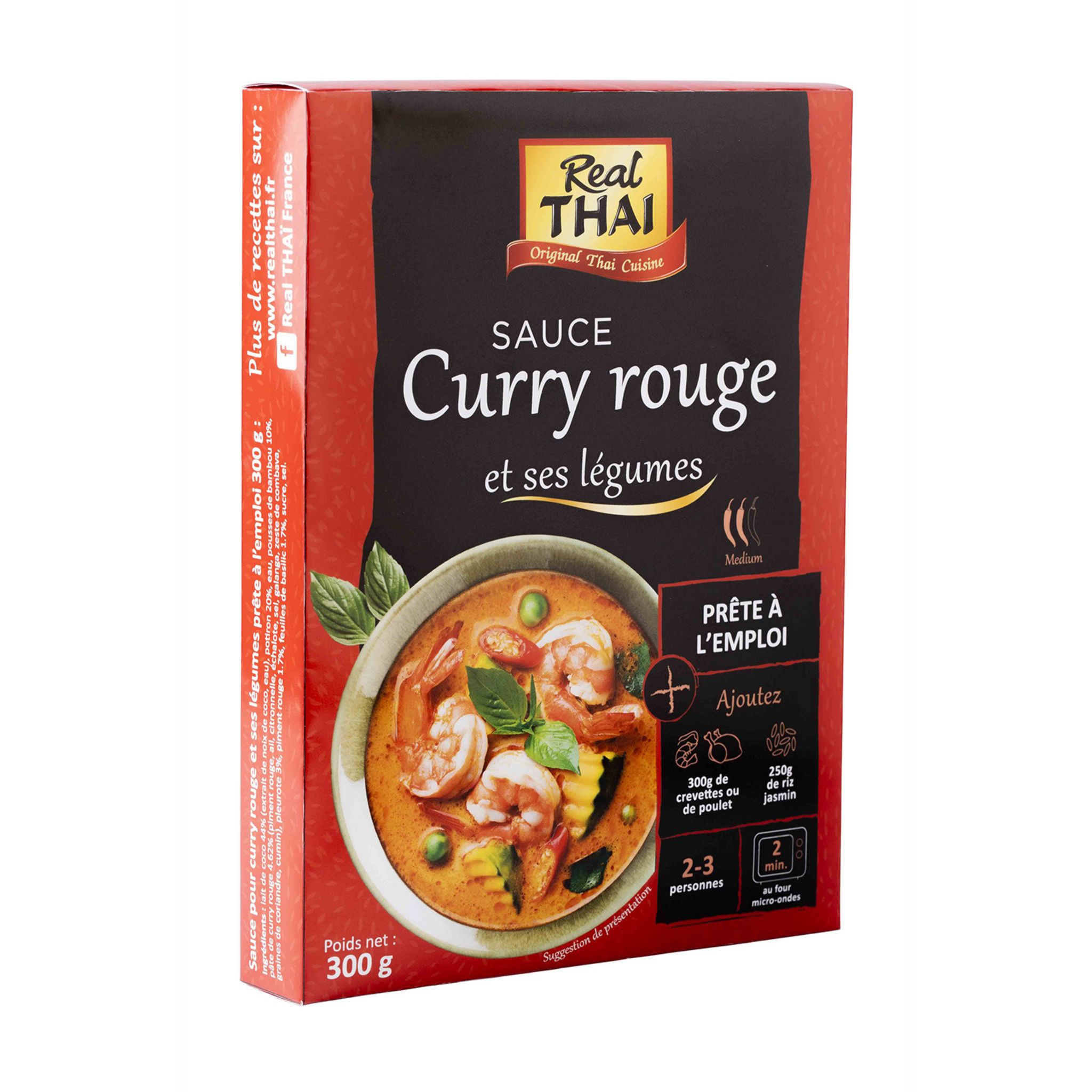 Curry rouge thaï avec poulet poché