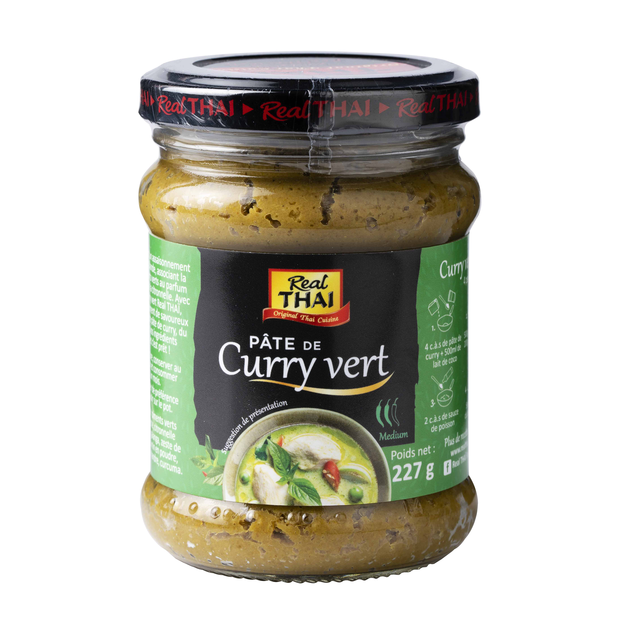 REAL THAI Pâte de curry vert 227g pas cher 
