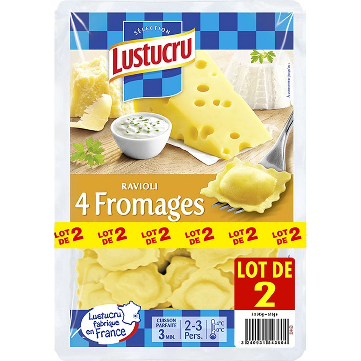 LUSTUCRU Ravioli 4 fromages 2x305g 610g