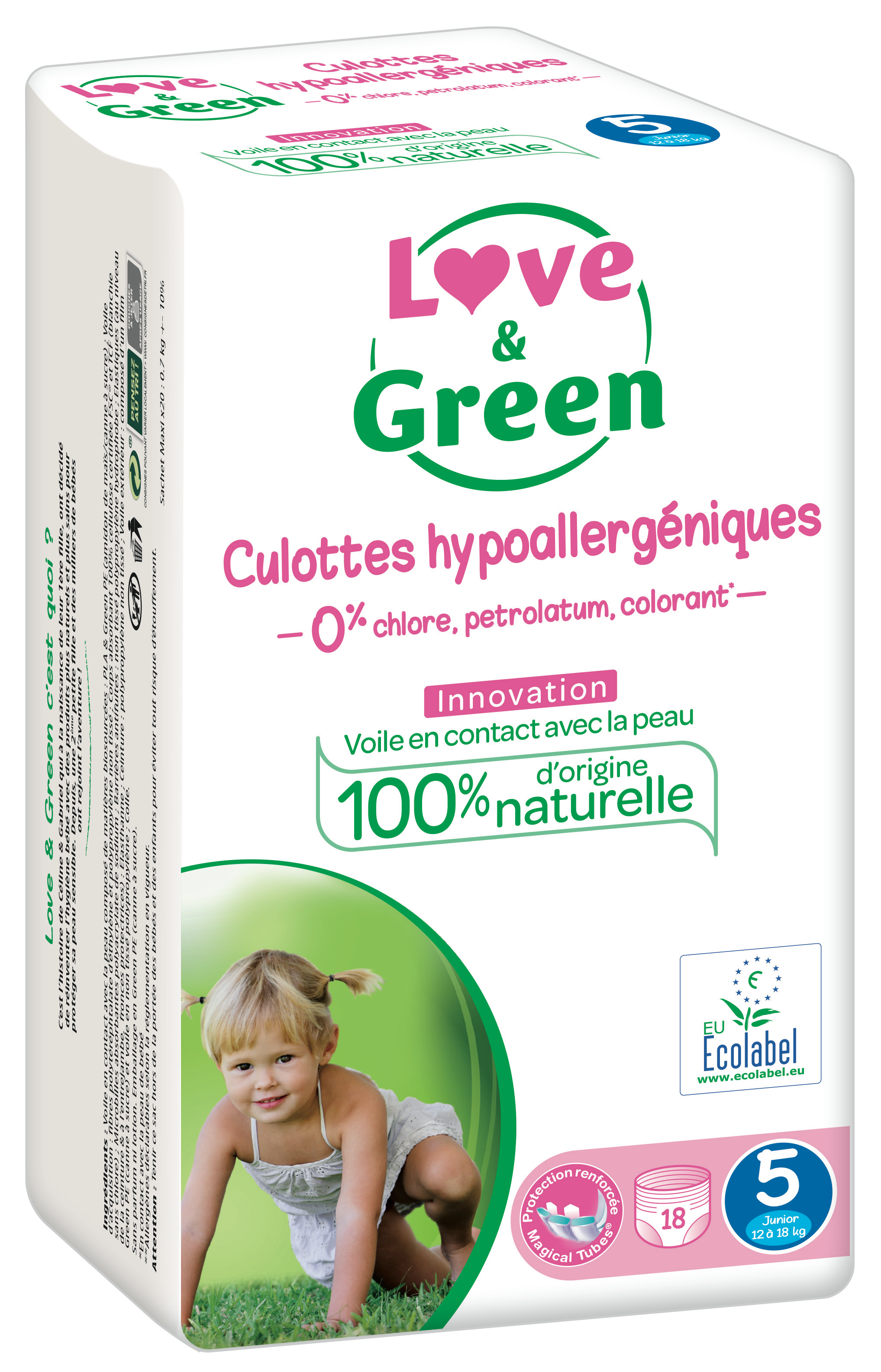 LOVE & GREEN Culottes hypoallergeniques taille 5 18 culottes pas