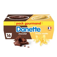 DANETTE Crème dessert à la vanille et chocolat 16x115g