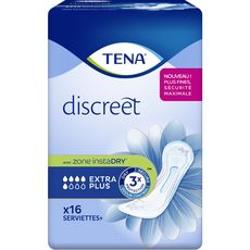 TENA Serviettes hygiéniques Discreet Extra Plus 16 serviettes