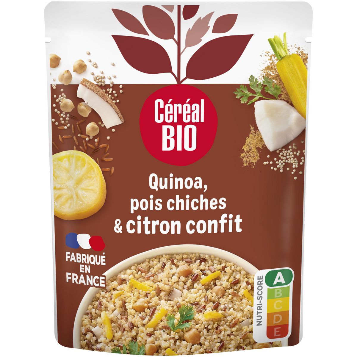 CÉRÉAL BIO Quinoa royal pois chiches et citron confit sachet express 1 personne 220g