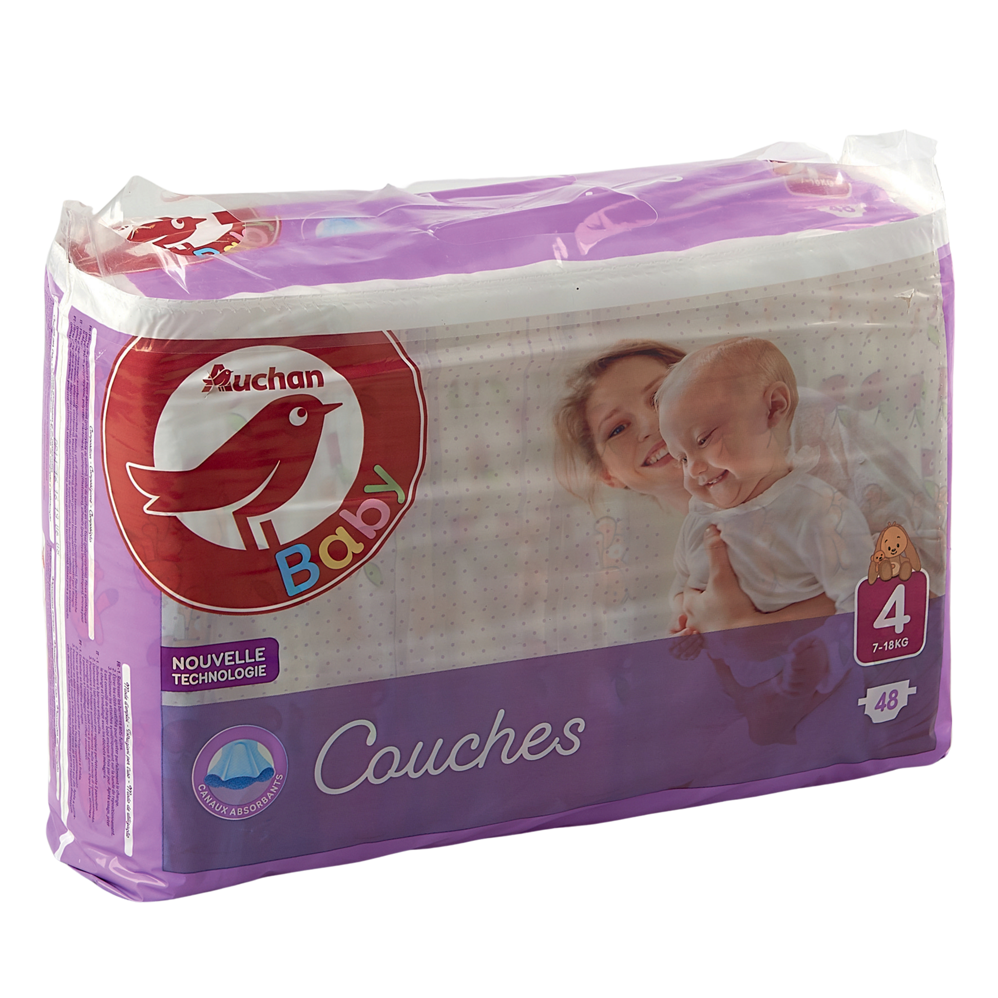 AUCHAN BABY Couches-culottes taille 4 (8-15kg) 22 pièces pas cher 