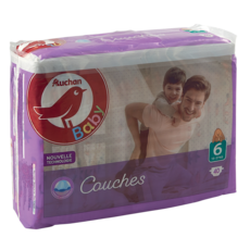 AUCHAN BABY Couches taille 6 (13-27kg) 40 couches