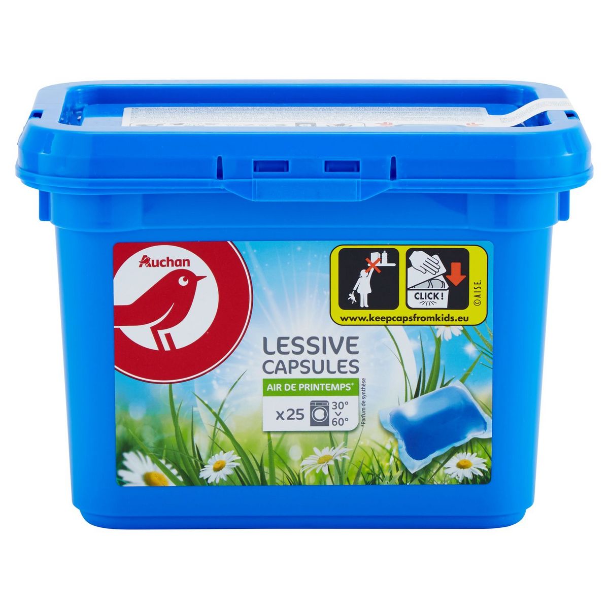 AUCHAN Lessive capsules air de printemps 25 capsules pas cher 