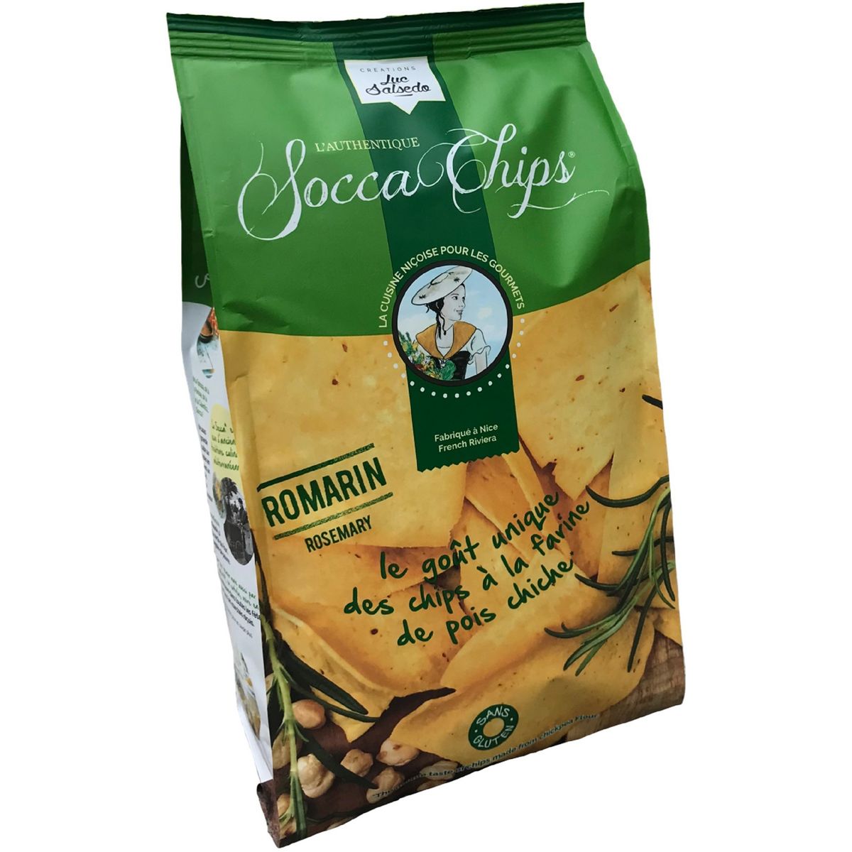 SOCCA Chips à la farine de pois chiche goût romarin sans gluten 120g