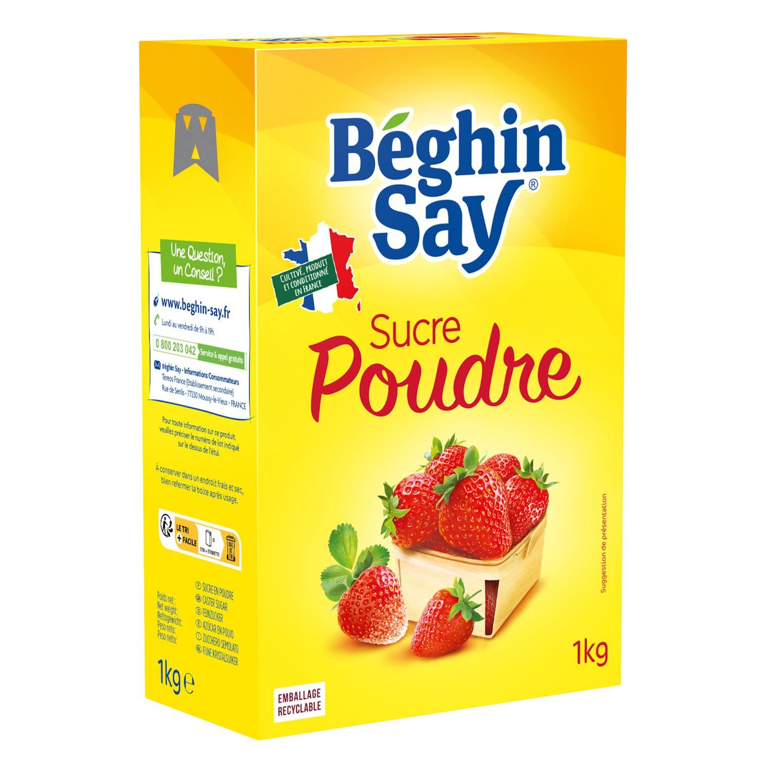 BEGHIN SAY Sucre en poudre sachet 750g pas cher 