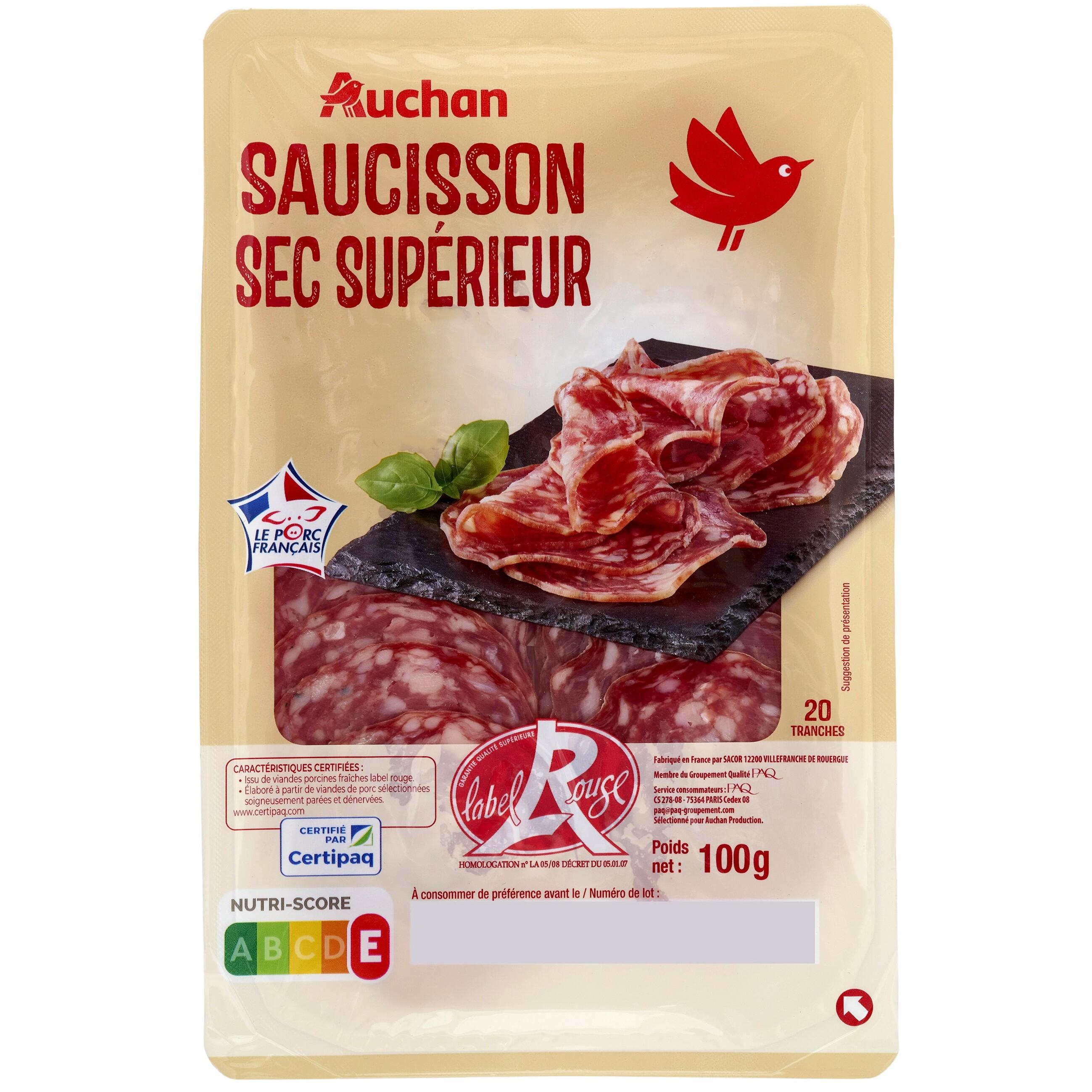 Saucisson sec pur porc CARREFOUR